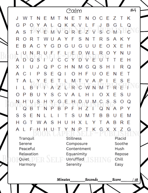 Mindful Tranquility: 100 Soothing and Serene Word Search Puzzles