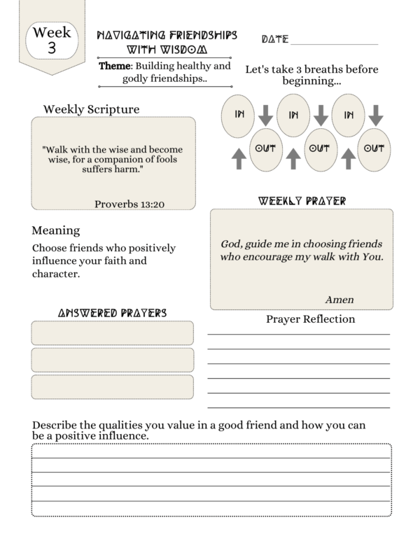 Stepping Stones of Faith: A 2024 Guided Christian Prayer Journal Experience for Teen Boys
