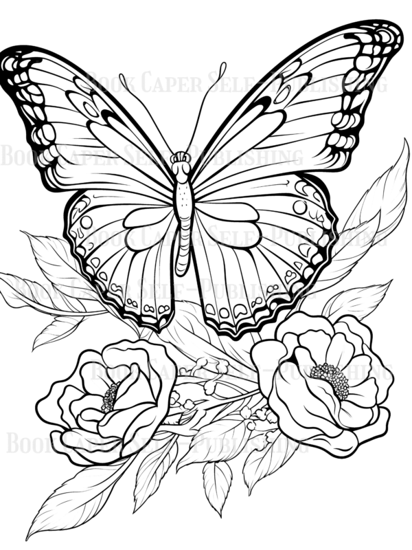 Butterflies & Flowers Coloring Book: Anti-Stress, Anxiety, and Relaxation For Adults and Teens