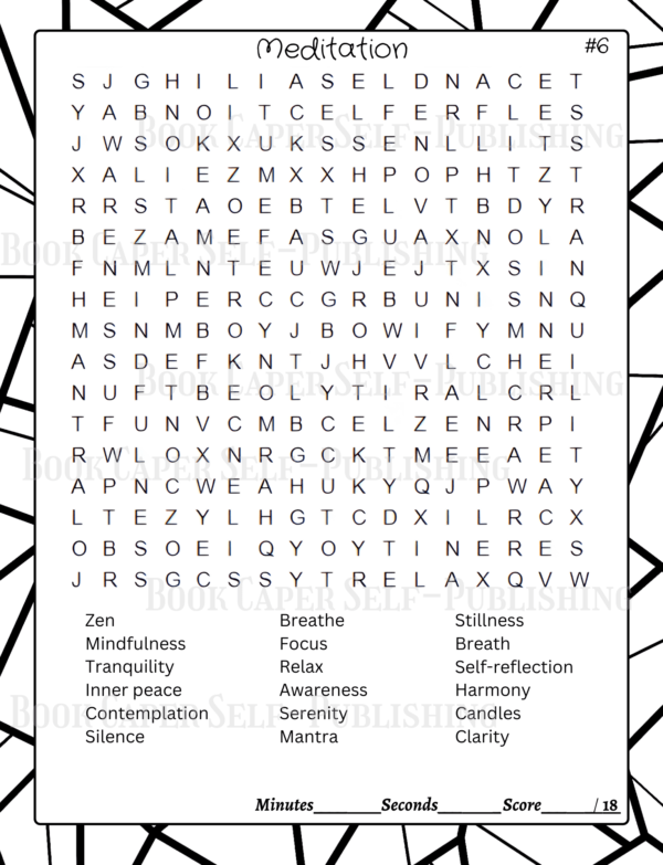 Mindful Tranquility: 100 Soothing and Serene Word Search Puzzles