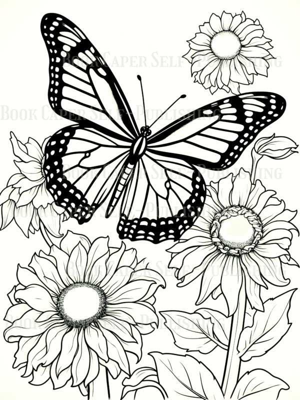 Butterflies & Flowers Coloring Book: Anti-Stress, Anxiety, and Relaxation For Adults and Teens