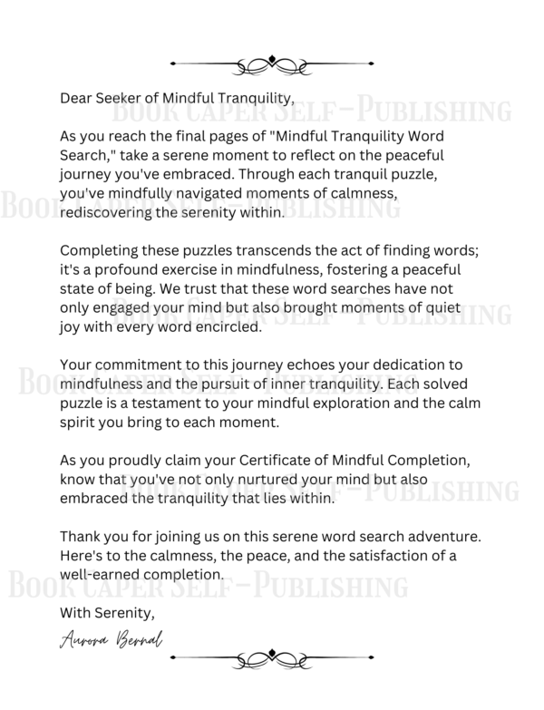 Mindful Tranquility: 100 Soothing and Serene Word Search Puzzles