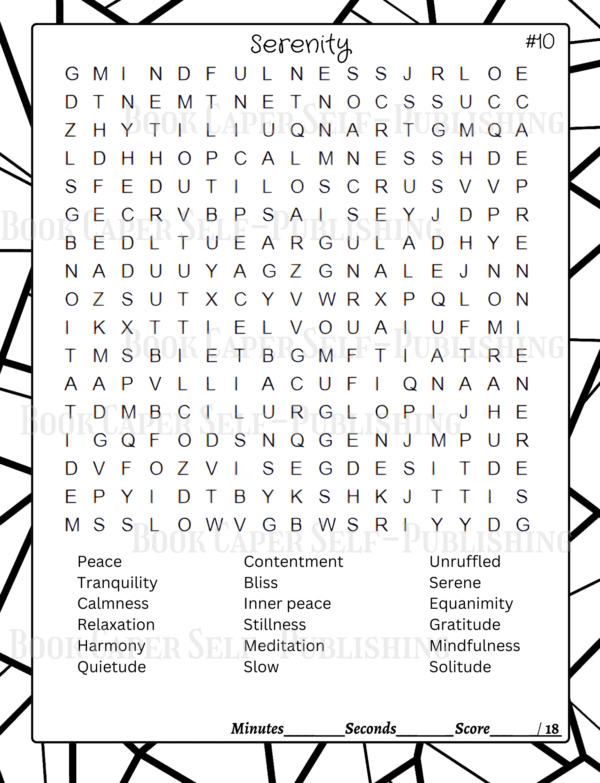 Mindful Tranquility: 100 Soothing and Serene Word Search Puzzles