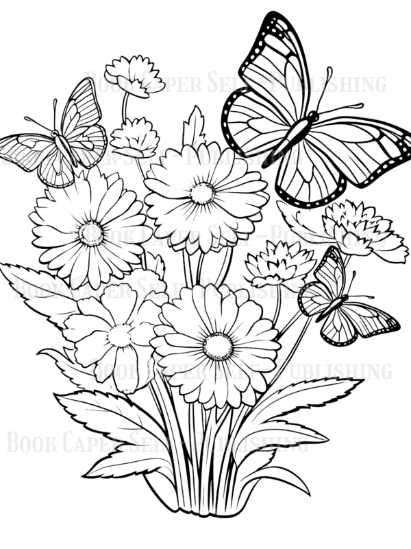 Butterflies & Flowers Coloring Book: Anti-Stress, Anxiety, and Relaxation For Adults and Teens
