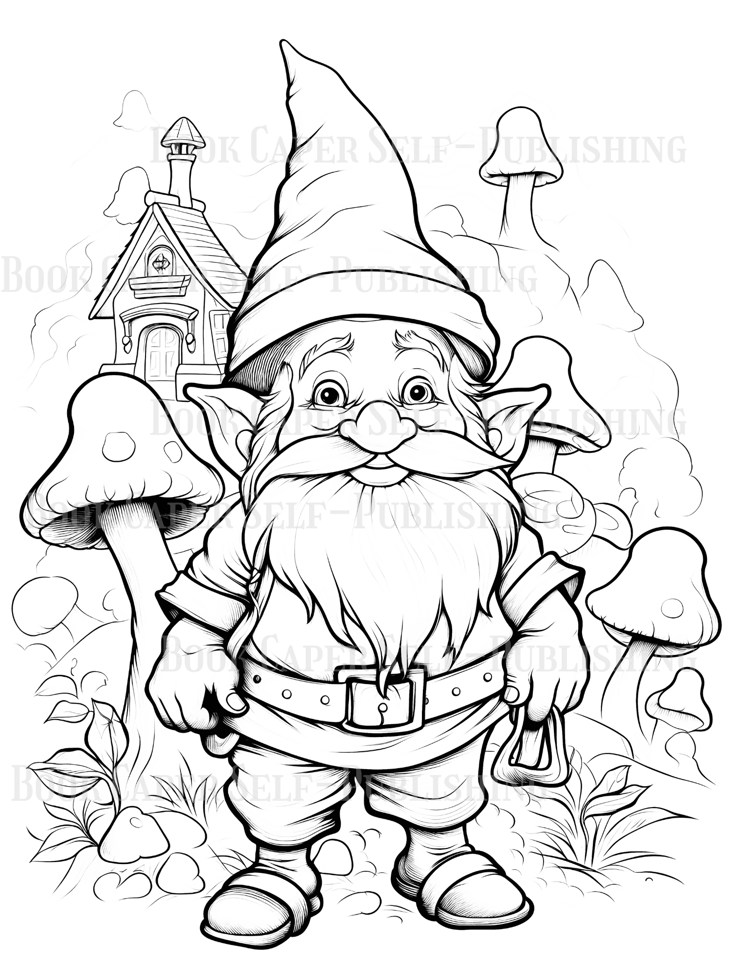 Enchanted Gnome Realm Coloring Book For Adults & Teens | Printable ...