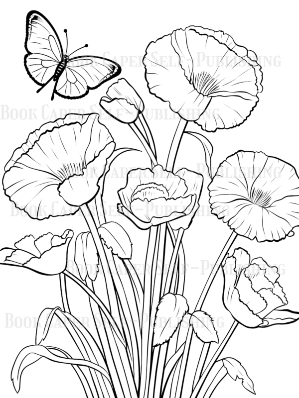 Butterflies & Flowers Coloring Book: Anti-Stress, Anxiety, and Relaxation For Adults and Teens