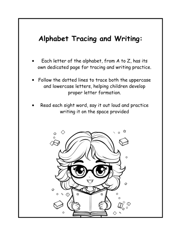 Alphabet and Number Tracing Activity Workbook for Kids, Tracing, Matching, Writing and Coloring