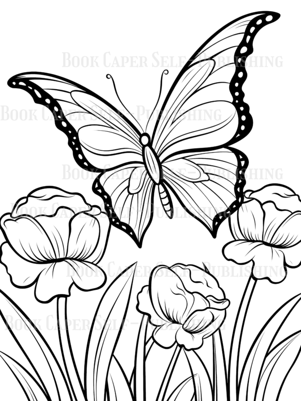 Butterflies & Flowers Coloring Book: Anti-Stress, Anxiety, and Relaxation For Adults and Teens