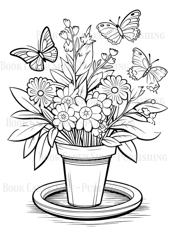 Butterflies & Flowers Coloring Book: Anti-Stress, Anxiety, and Relaxation For Adults and Teens