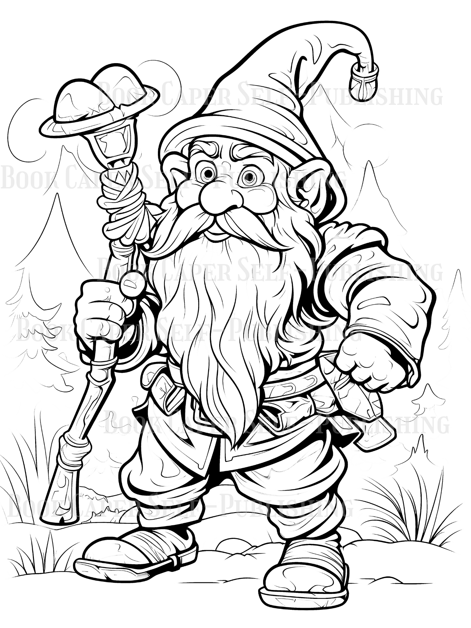 Enchanted Gnome Realm Coloring Book For Adults & Teens | Printable ...