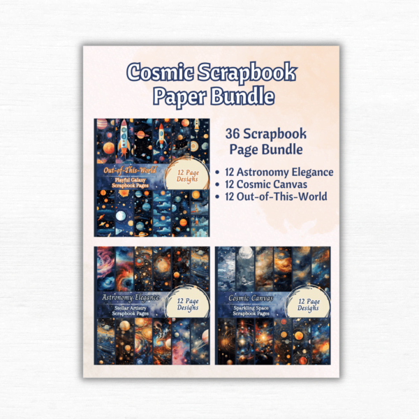 Cosmic Scrapbook Paper Bundle