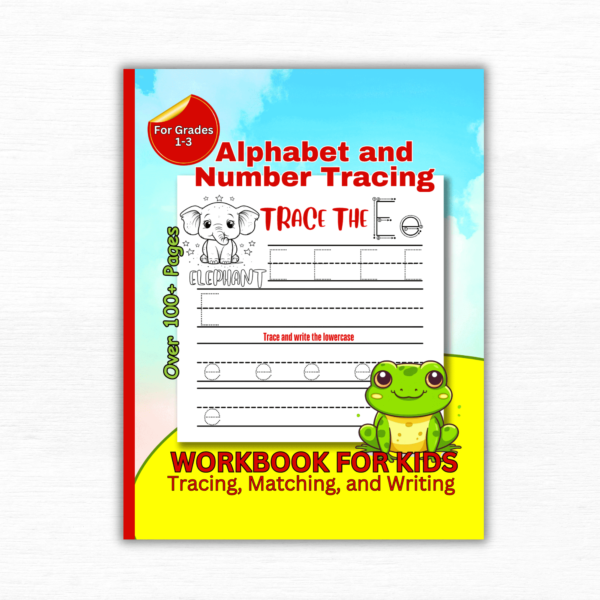 Alphabet and Number Tracing Activity Workbook for Kids, Tracing, Matching, Writing and Coloring