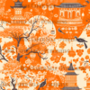 Eastern Elegance: Orange Detailed Chinese Patterns For Scrapbooking
