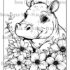 Animals In Wildflowers Coloring Book
