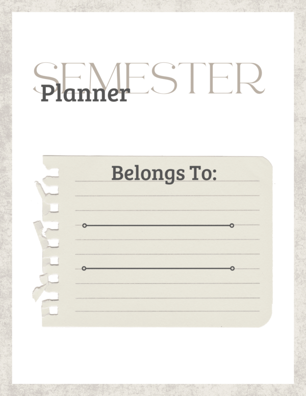 The Semester Planner: Features Semester Class Planning, 5 Undated Monthly Calendars, 17 Weekly Planners, and Lecture Notes Pages for College Success