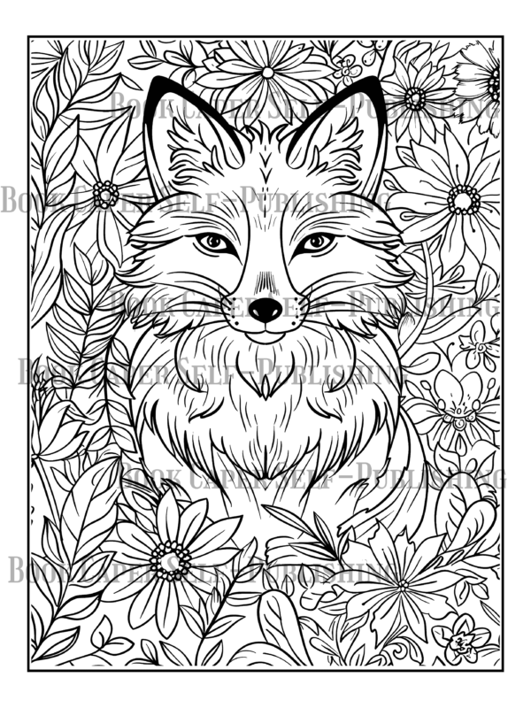 Animals In Wildflowers Coloring Book
