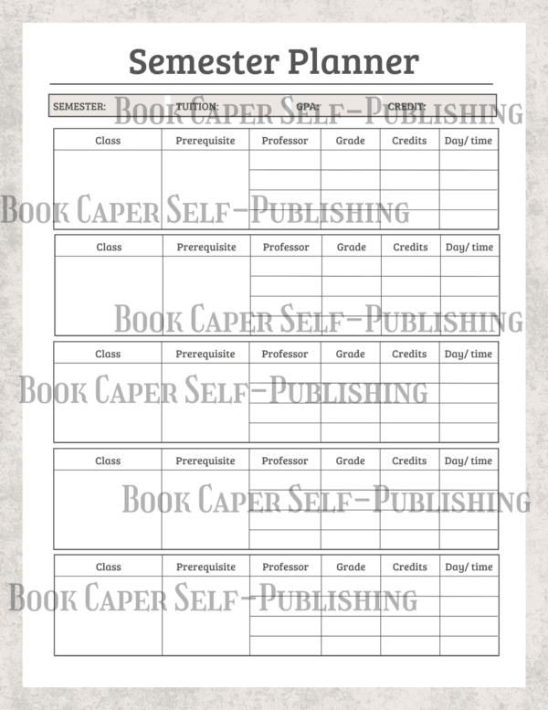 The Semester Planner: Features Semester Class Planning, 5 Undated Monthly Calendars, 17 Weekly Planners, and Lecture Notes Pages for College Success