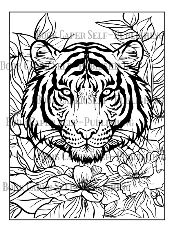 Animals In Wildflowers Coloring Book