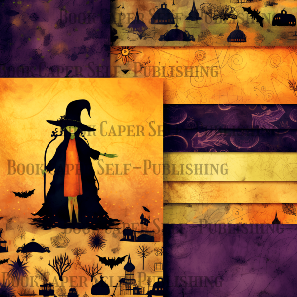 Halloween Hues: Vibrant and Playful Scrapbooking Paper for All Hallows' Eve