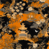 Eastern Elegance: Orange Detailed Chinese Patterns For Scrapbooking