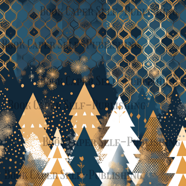 Book Caper Blue Christmas Scrapbook Paper 1