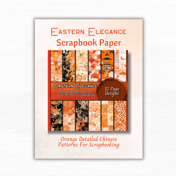 Eastern Elegance: Orange Detailed Chinese Patterns For Scrapbooking
