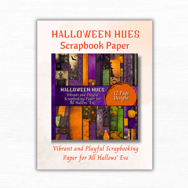Halloween Hues: Vibrant and Playful Scrapbooking Paper for All Hallows' Eve