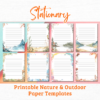8 Styles of Stationary Printable Nature & Outdoors Paper Templates