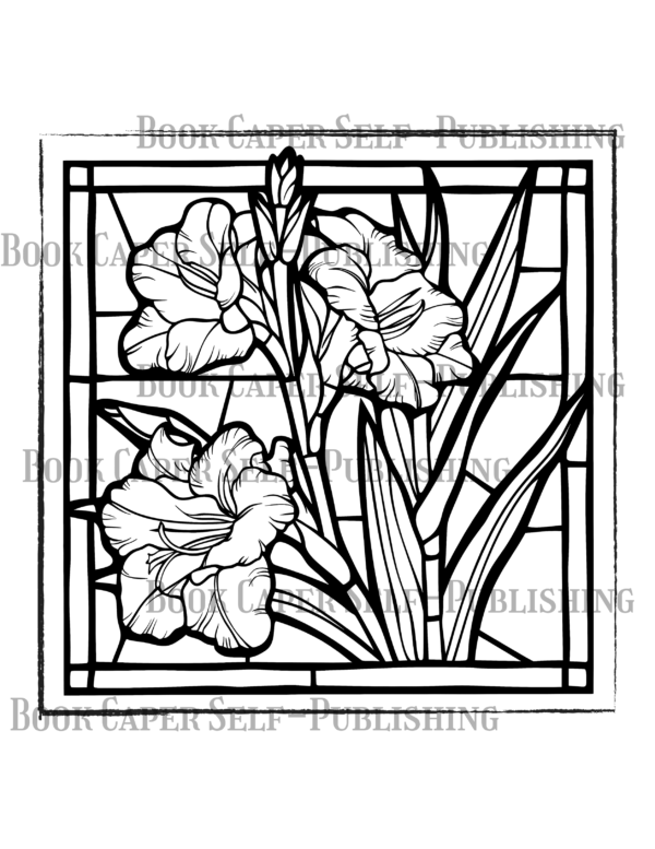 50 Stained Glass Flowers: Simple Coloring Book For Adults and Kids, Featuring Easy to Color Florals of All Kinds for Relaxation